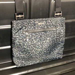 Baggallini Black Leopard Animal print Crossbody Bag 10”x12” NWOT
